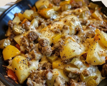 Crockpot Cheesesteak Potato Casserole Recipe