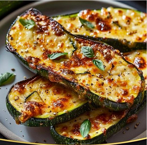 Cheesy Garlic Zucchini Steaks - Easy Family Recipes