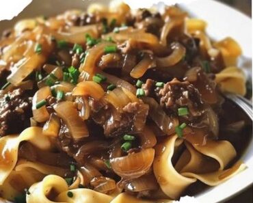 French Onion Beef and Noodles