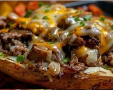 Philly Cheesesteak Baked Potato