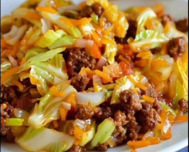 Cheesy Beef and Cabbage Taco Skillet