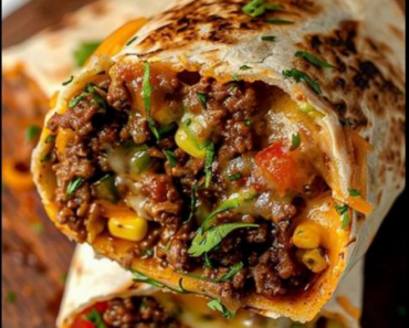 Creamy Beef and Cheese Burritos