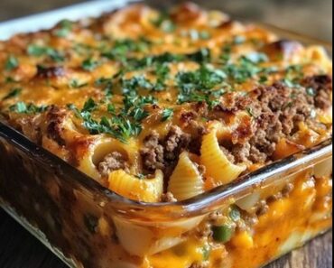 Meatloaf and Cheddar Shells Casserole