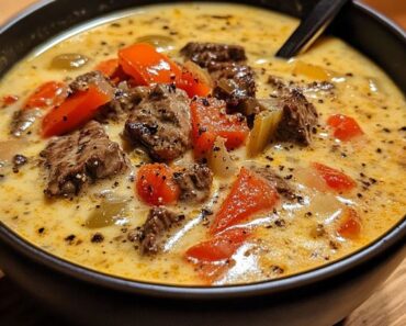 One Pot Philly Cheesesteak Soup