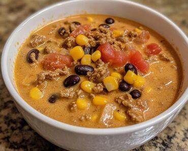 BBQ Cheeseburger Soup with Smoked Cheddar