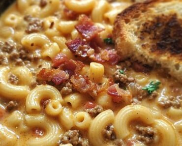 One Pot Macaroni Cheeseburger Soup